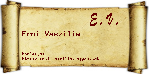 Erni Vaszilia névjegykártya